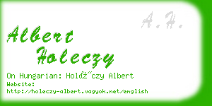 albert holeczy business card
